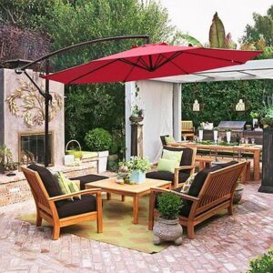 Side Pole Round Umbrella + 30 kgs Granite base