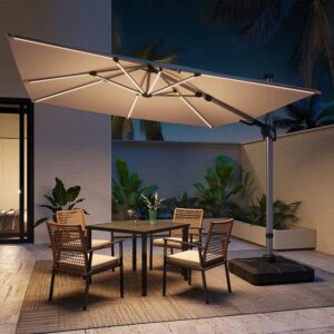 Luxury 360 Degree Aluminium LED Umbrella With Water Base ( 120 L )
